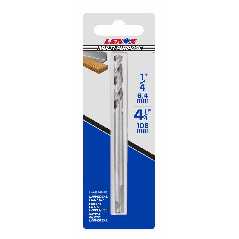 Lenox 1/4 in. High Speed Steel 4-1/4 in. L X 1/4 in. D Hole Saw Pilot Bit