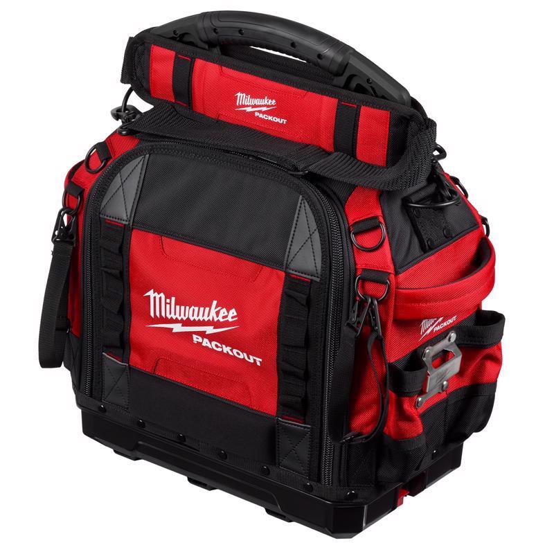 Milwaukee PACKOUT Ballistic 15" Structured Tool Bag 65 pocket Black/Red 1 pc