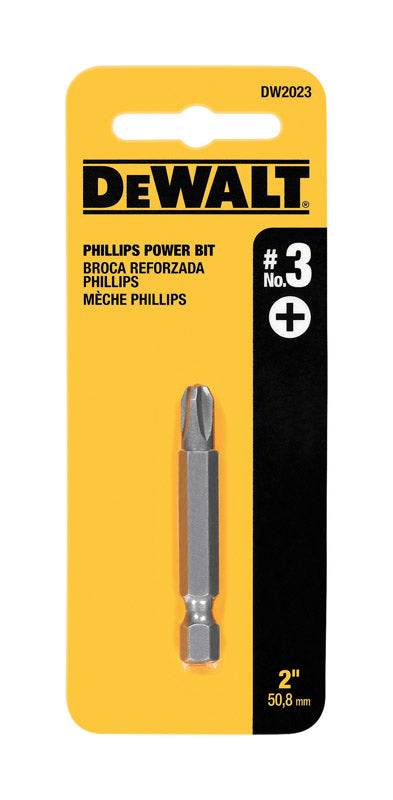 DeWalt Phillips #3 X 2 in. L Power Bit Heat-Treated Steel 1 pc
