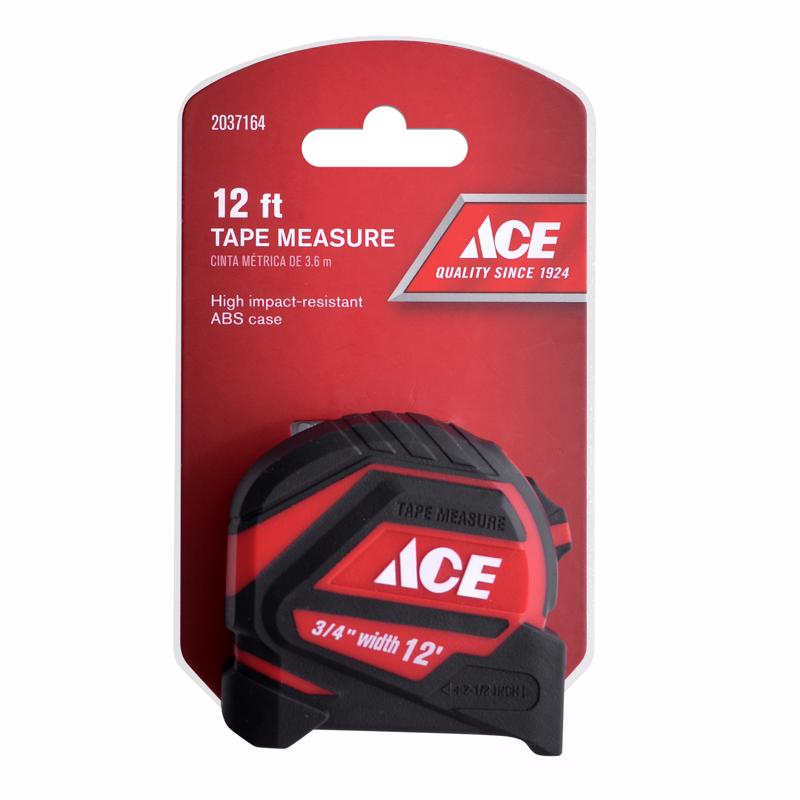 Ace 12 ft. L X 3/4 in. W Compact Tape Measure 1 pk