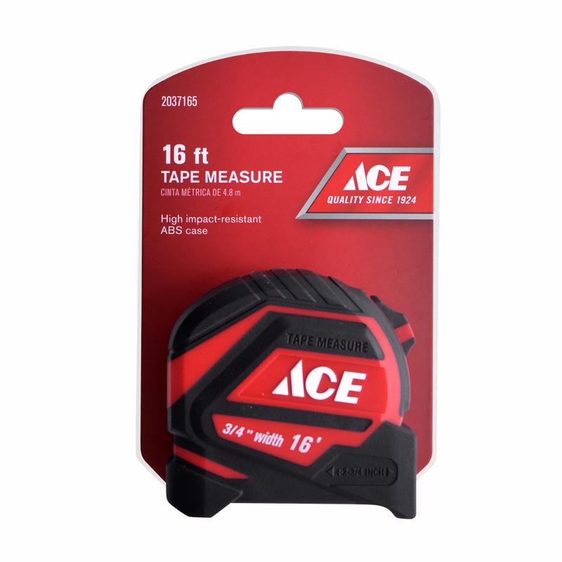 Ace 16 ft. L X 3/4 in. W Compact Tape Measure 1 pk