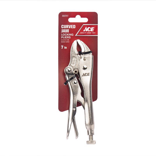 Ace 7 in. Chrome Vanadium Steel Curved Jaw Locking Pliers