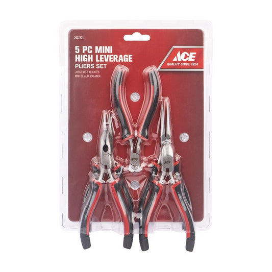 Ace 5 pc Chrome Vanadium Steel Mini Pliers Set