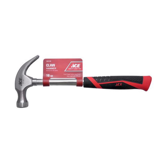 Ace 16 oz Smooth Face Claw Hammer 10 in. Steel Handle