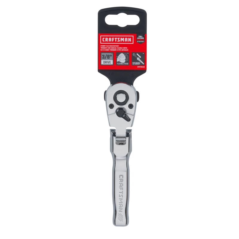 Craftsman 3/8 in. drive Metric and SAE Flex Head Stubby Ratchet 72 teeth