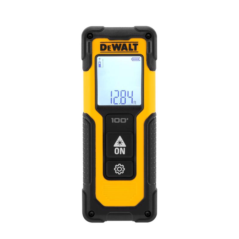DeWalt 6.5 in. L X 3.8 in. W Laser Distance Measurer 100 ft. Black/Yellow 1 pc