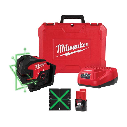 Milwaukee M12 2 beam Self Leveling Cross-Line Laser Kit 165 ft. 1 pc