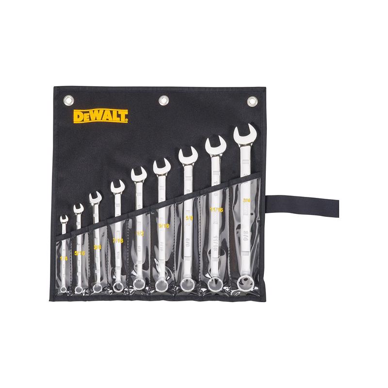 DeWalt SAE Combination Wrench Set 9 pc