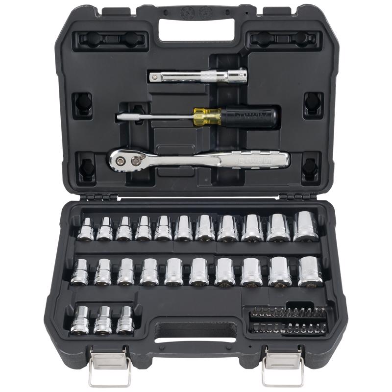 DeWalt 1/2 in. drive Metric/SAE Mechanic's Tool Set 49 pc