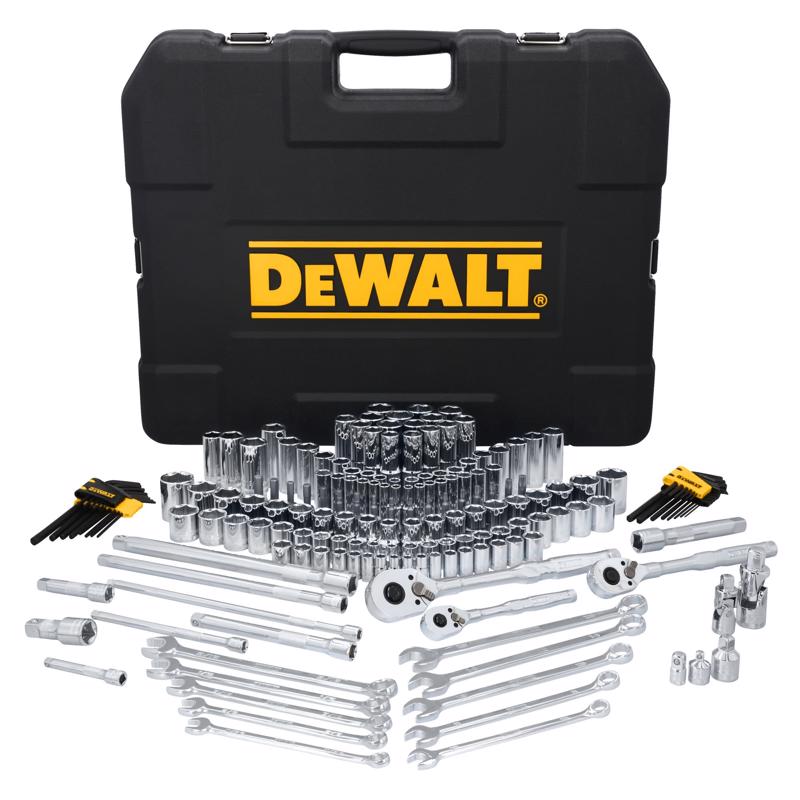 DeWalt ToughSeries 1/4 & 3/8 & 1/2 in. drive Metric/SAE Mechanic's Tool Set 185 pc