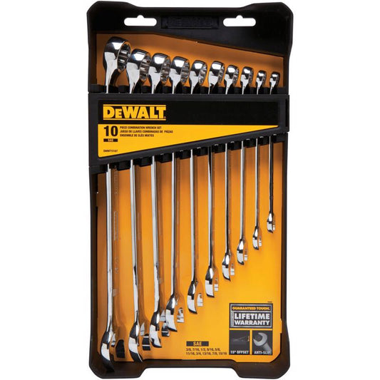 DeWalt SAE Combination Wrench Set 10 pc
