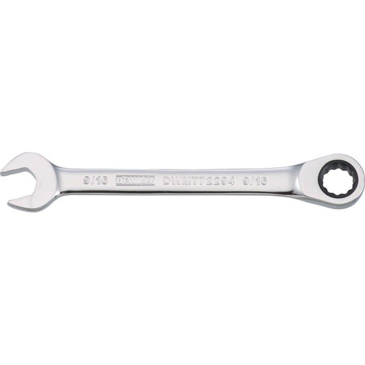 DeWalt 9/16 in. X 9/16 in. SAE Ratcheting Combination Wrench 7-5/32 in. L 1 pc