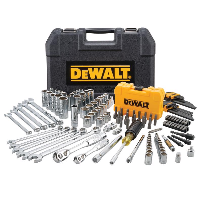 DeWalt 1/4 and 3/8 in. drive Metric/SAE Mechanic's Tool Set 142 pc