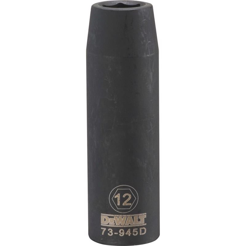 DeWalt 12 mm X 1/2 in. drive Metric 6 Point Deep Impact Socket 1 pc