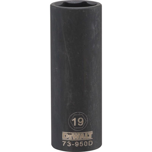 DeWalt 19 mm X 1/2 in. drive Metric 6 Point Deep Impact Socket 1 pc