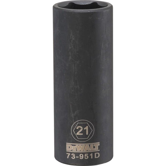 DeWalt 21 mm X 1/2 in. drive Metric 6 Point Deep Impact Socket 1 pc