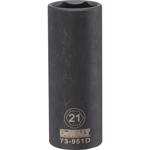 DeWalt 21 mm X 1/2 in. drive Metric 6 Point Deep Impact Socket 1 pc