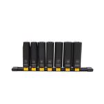 DeWalt 1/2 mm X 1/2 in. drive Metric 6 Point Deep Impact Socket Set 7 pc