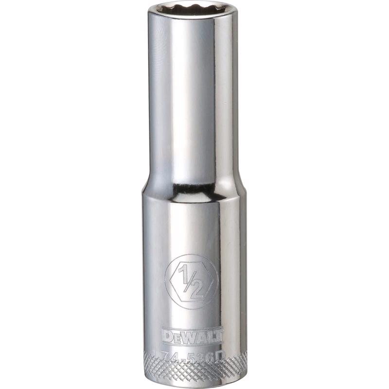 DeWalt 1/2 in. X 1/2 in. drive SAE 12 Point Deep Socket 1 pc