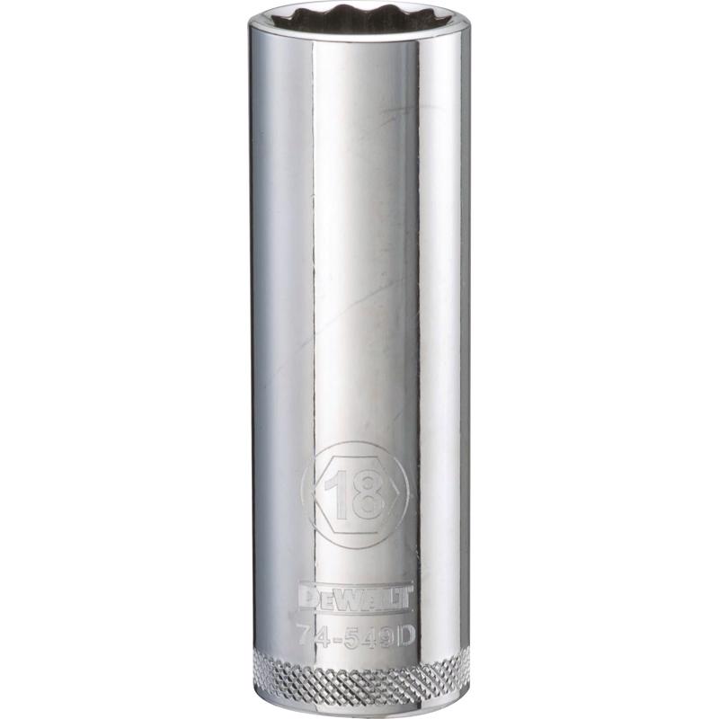 DeWalt 18 mm X 1/2 in. drive Metric 12 Point Deep Socket 1 pc