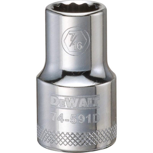 DeWalt 7/16 in. X 1/2 in. drive SAE 12 Point Socket 1 pc