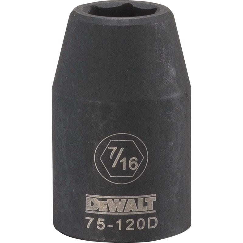 DeWalt 7/16 in. X 1/2 in. drive SAE 6 Point Deep Impact Socket 1 pc