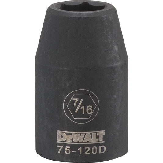 DeWalt 7/16 in. X 1/2 in. drive SAE 6 Point Deep Impact Socket 1 pc