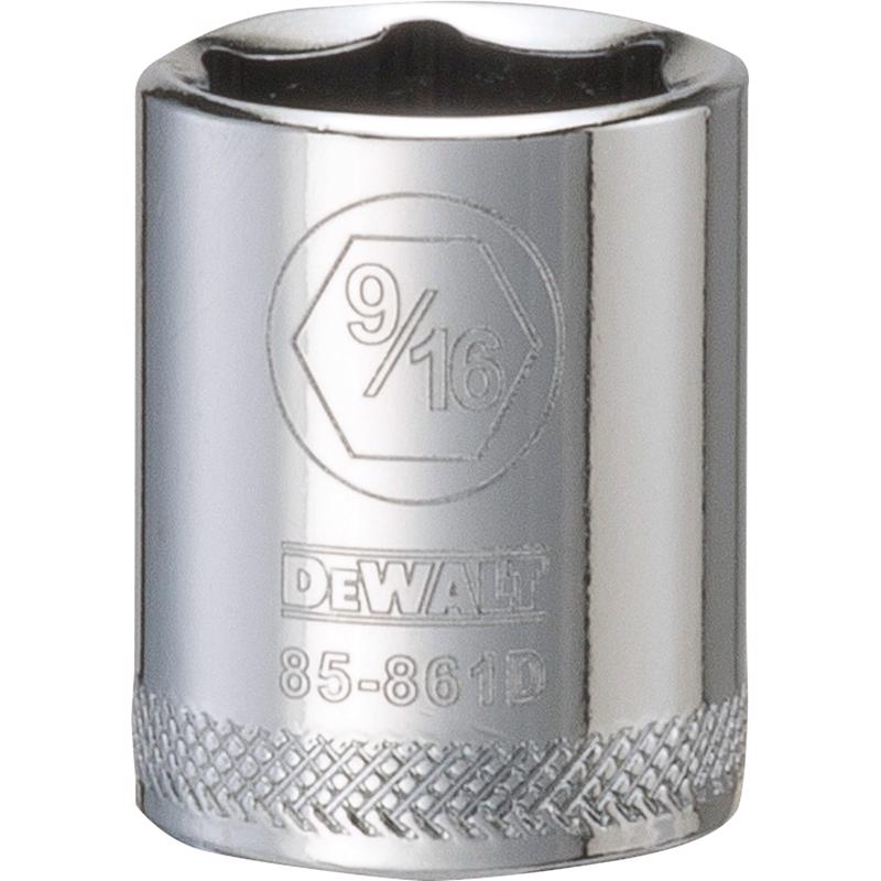 DeWalt 9/16 in. X 1/4 in. drive SAE 6 Point Socket 1 pc