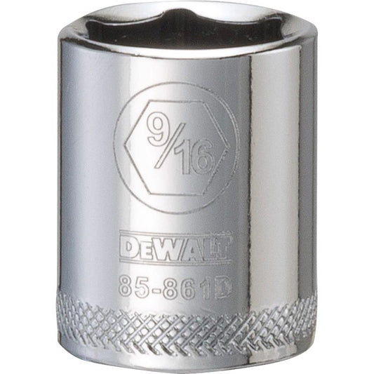 DeWalt 9/16 in. X 1/4 in. drive SAE 6 Point Socket 1 pc