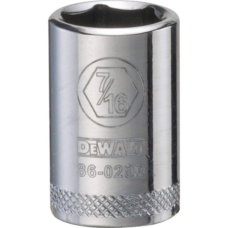 DeWalt 7/16 in. X 1/4 in. drive SAE 6 Point Socket 1 pc