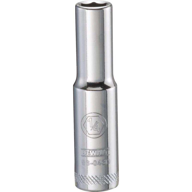 DeWalt 1/4 in. X 1/4 in. drive SAE 6 Point Deep Socket 1 pc