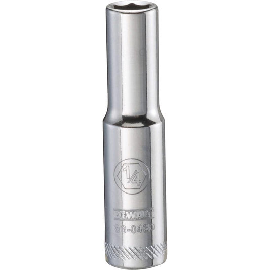 DeWalt 1/4 in. X 1/4 in. drive SAE 6 Point Deep Socket 1 pc