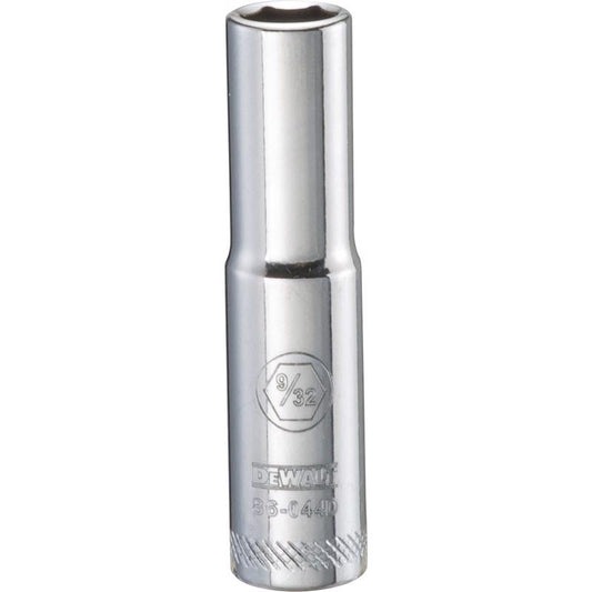 DeWalt 9/32 in. X 1/4 in. drive SAE 6 Point Deep Socket 1 pc