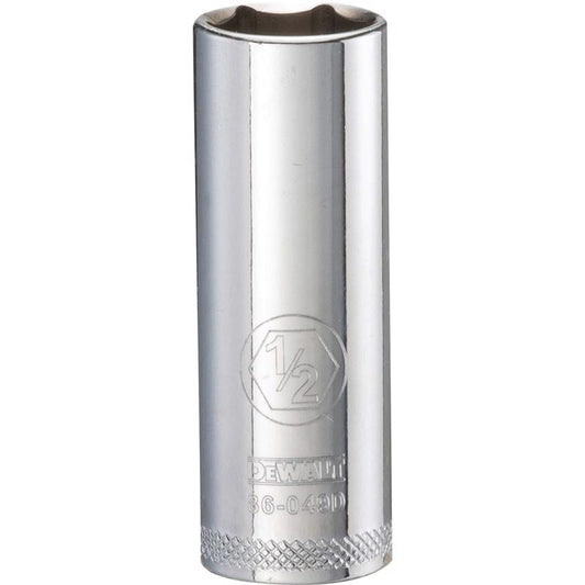 DeWalt 1/2 in. X 1/4 in. drive SAE 6 Point Deep Socket 1 pc