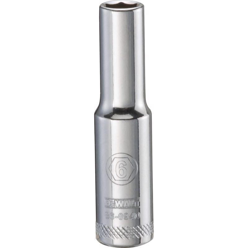 DeWalt 6 mm X 1/4 in. drive Metric 6 Point Deep Socket 1 pc