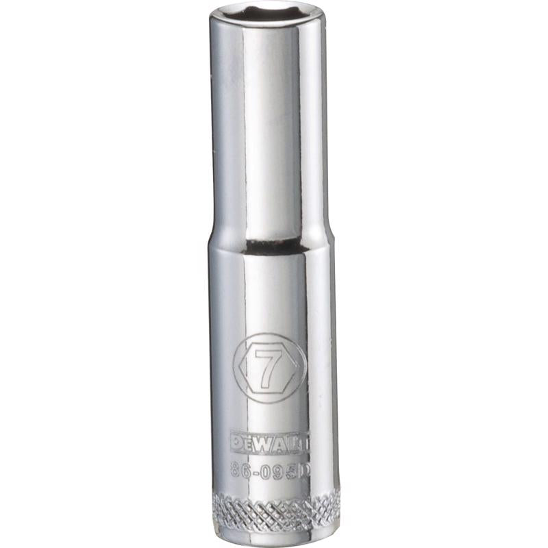 DeWalt 7 mm X 1/4 in. drive Metric 6 Point Deep Socket 1 pc
