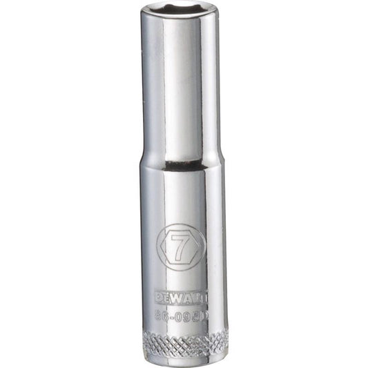 DeWalt 7 mm X 1/4 in. drive Metric 6 Point Deep Socket 1 pc