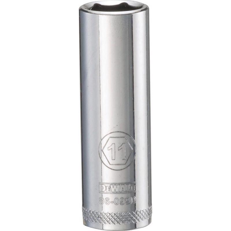 DeWalt 11 mm X 1/4 in. drive Metric 6 Point Deep Socket 1 pc