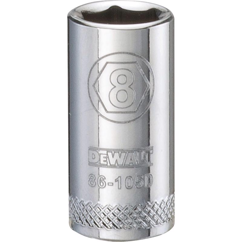DeWalt 8 mm X 1/4 in. drive Metric 6 Point Socket 1 pc