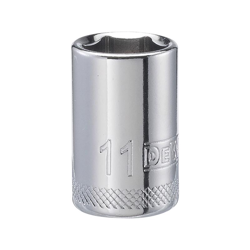 DeWalt 11 mm X 1/4 in. drive Metric 6 Point Socket 1 pc