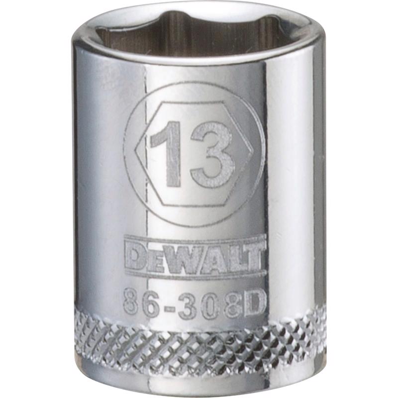 DeWalt 13 mm X 3/8 in. drive Metric 6 Point Socket 1 pc