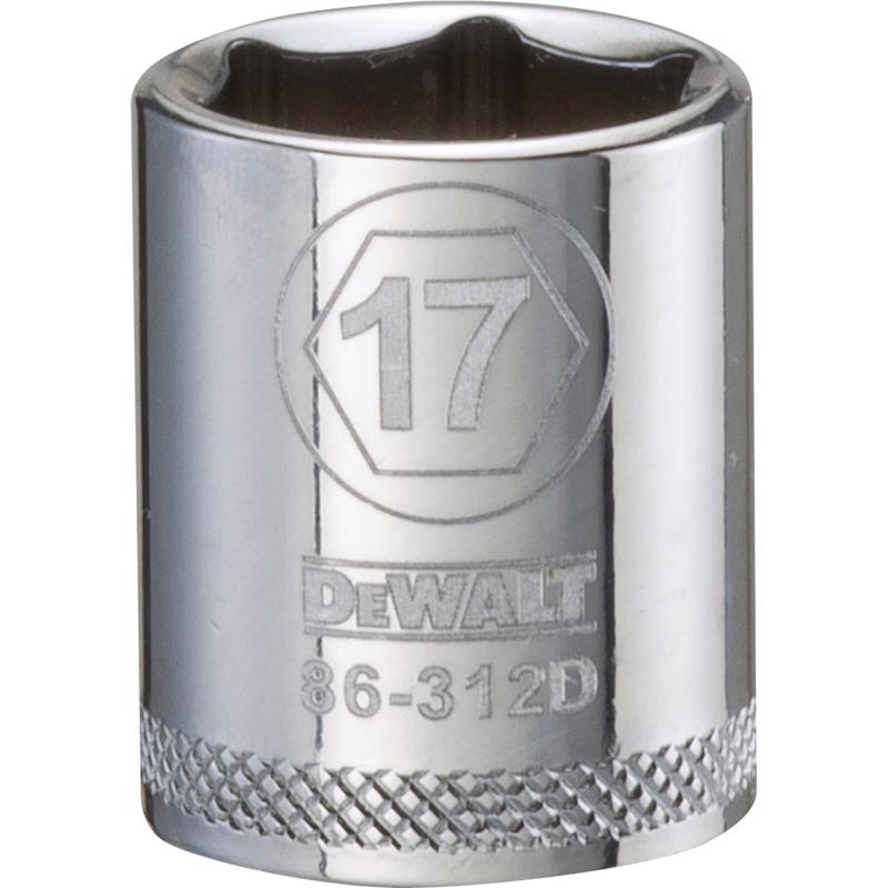 DeWalt 17 mm X 3/8 in. drive Metric 6 Point Socket 1 pc
