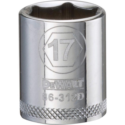 DeWalt 17 mm X 3/8 in. drive Metric 6 Point Socket 1 pc