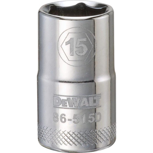 DeWalt 15 mm X 1/2 in. drive Metric 6 Point Socket 1 pc