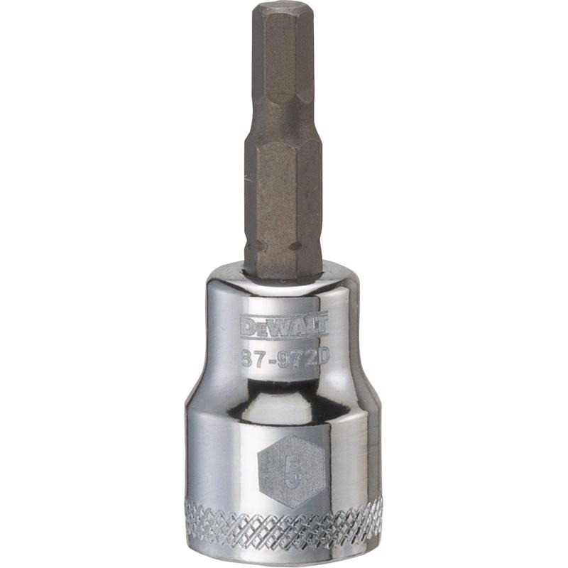 DeWalt 5 mm X 3/8 in. drive Metric Hex Bit Socket 1 pc