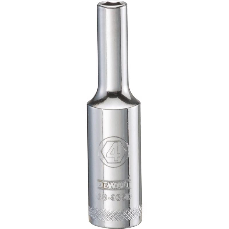 DeWalt 4 ml X 1/4 in. drive Metric 6 Point Deep Socket 1 pc
