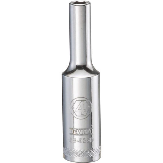 DeWalt 4 ml X 1/4 in. drive Metric 6 Point Deep Socket 1 pc