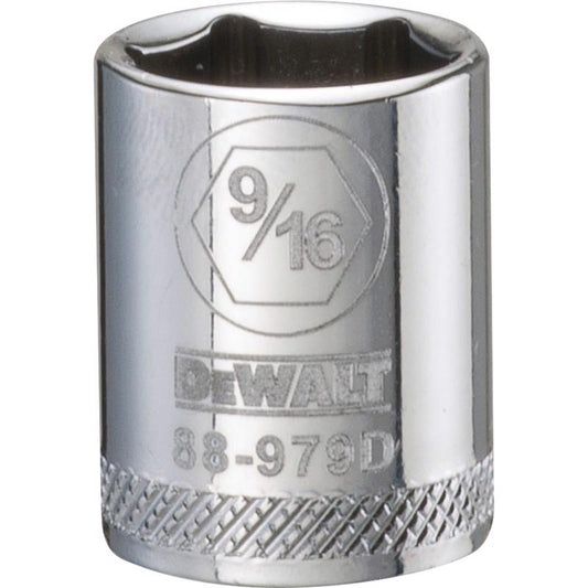 DeWalt 9/16 in. X 3/8 in. drive SAE 6 Point Socket 1 pc
