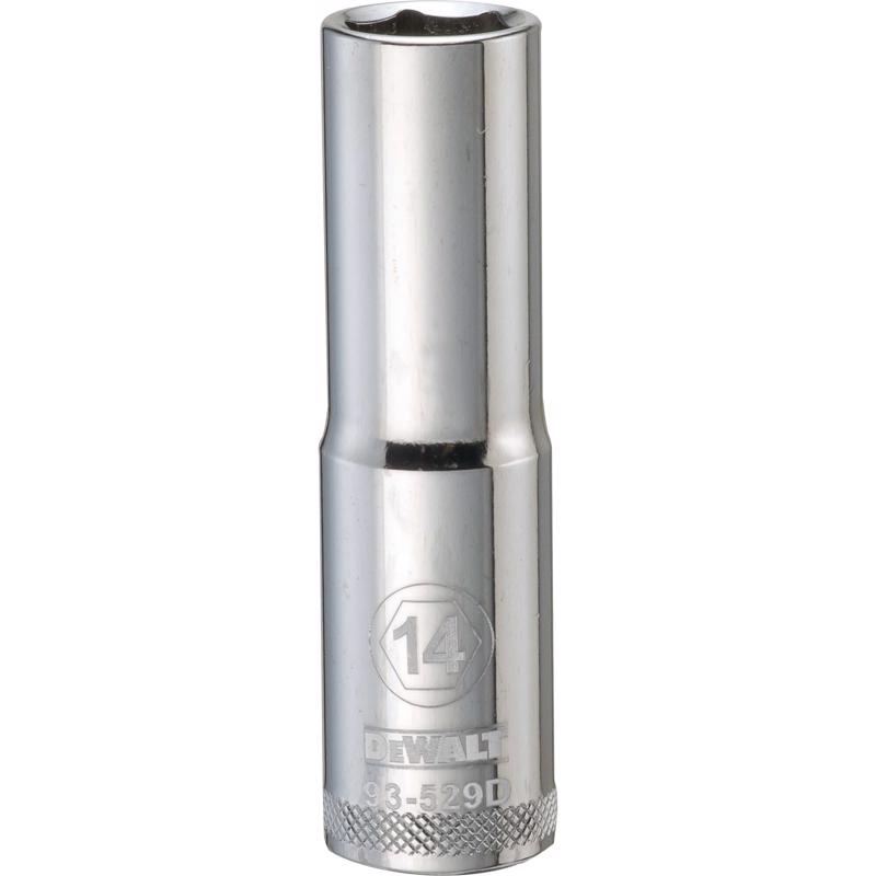 DeWalt 14 mm X 1/2 in. drive Metric 6 Point Deep Socket 1 pc