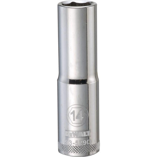 DeWalt 14 mm X 1/2 in. drive Metric 6 Point Deep Socket 1 pc
